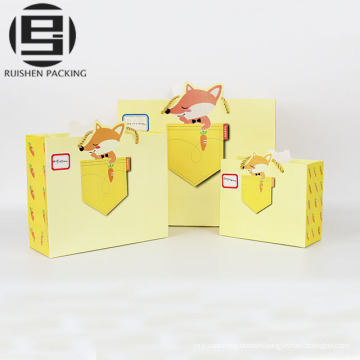 Flat bottom paper gift bag with logo